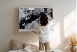 Paul Sinus Wandbild The Depths of Silent Contrast Abstract Flow in Black and White Elegance