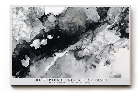 Paul Sinus Wandbild The Depths of Silent Contrast Abstract Flow in Black and White Elegance