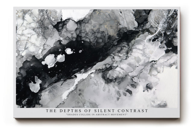 Paul Sinus Wandbild The Depths of Silent Contrast Abstract Flow in Black and White Elegance