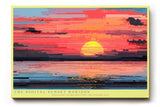 Paul Sinus Wandbild The Digital Sunset Horizon – Abstrakte Darstellung eines Sonnenuntergangs in digitaler Farbästhetik, Symbol für Moderne und Emotion