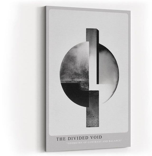Paul Sinus Wandbild in 40x60cm The Divided Void – Abstrakte geometrische Form in Schwarz-Weiß