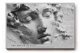 Paul Sinus Wandbild The Dream in Clay – skulpturales Gesicht in Ton symbolisiert Stille, Form und die Schönheit handwerklicher Kunst