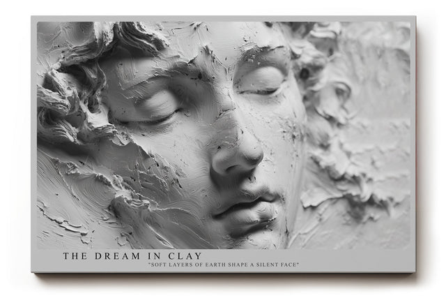 Paul Sinus Wandbild The Dream in Clay – skulpturales Gesicht in Ton symbolisiert Stille, Form und die Schönheit handwerklicher Kunst
