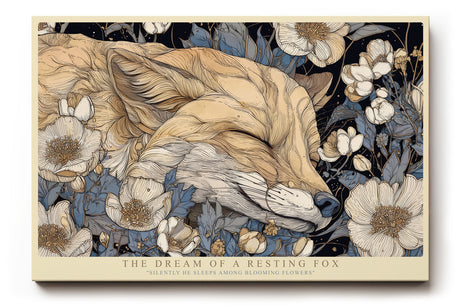 Paul Sinus Wandbild The Dream of a Resting Fox Silently He Sleeps Among Blooming Flowers