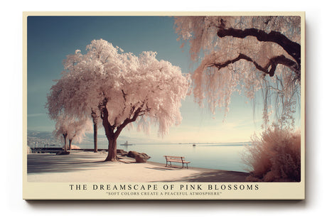 Paul Sinus Wandbild The Dreamscape of Pink Blossoms Soft Colors Create a Peaceful Atmosphere