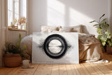 Paul Sinus Wandbild The Echo of Infinity – abstraktes Schwarz-Weiß-Motiv mit kreisförmiger Bewegung symbolisiert Unendlichkeit und Energie