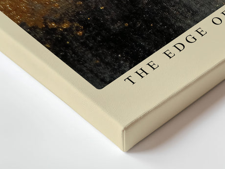 Paul Sinus Wandbild The Edge of Illusion – Abstraktes Kunstwerk mit goldenen Akzenten und nebliger Atmosphäre, Symbol für Mystik und Tiefe