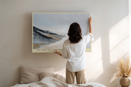 Paul Sinus Wandbild The Edge of Land and Water sanftes Küstenmotiv mit abstrakter Darstellung von Meer und Strand