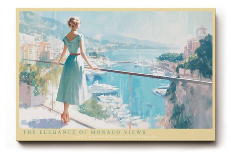 Paul Sinus Wandbild The Elegance of Monaco Views Woman Overlooking the Harbor of Dreams