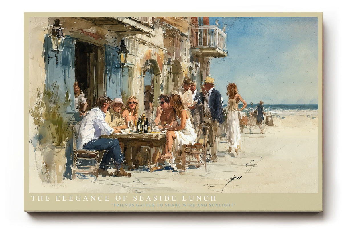 Paul Sinus Wandbild The Elegance of Seaside Lunch Summer Gathering by the Ocean