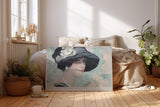Paul Sinus Wandbild The Elegant Lady in Black Hat Her Smile Holds Secrets of Timeless Beauty