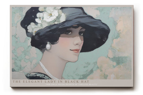 Paul Sinus Wandbild The Elegant Lady in Black Hat Her Smile Holds Secrets of Timeless Beauty