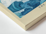Paul Sinus Wandbild The Endless Motion of the Sea – Künstlerische Wellenillustration in Blautönen, dynamisches Meeresmotiv mit stilisierter Bewegung