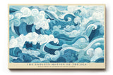 Paul Sinus Wandbild The Endless Motion of the Sea – Künstlerische Wellenillustration in Blautönen, dynamisches Meeresmotiv mit stilisierter Bewegung