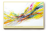 Paul Sinus Wandbild The Energy of Colors Abstraktes Farbspiel in leuchtenden Gelb-, Rot- und Blautönen, das Bewegung und Dynamik ausdrückt.