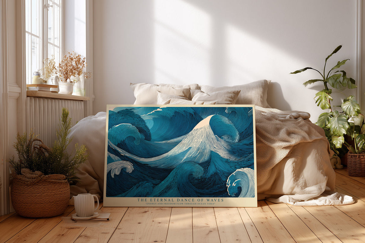 Paul Sinus Wandbild The Eternal Dance of Waves Ocean Energy in Blue Motion