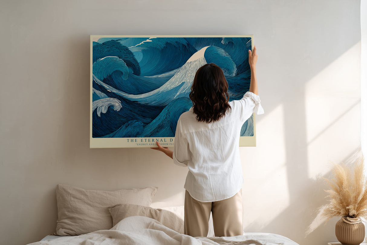 Paul Sinus Wandbild The Eternal Dance of Waves Ocean Energy in Blue Motion