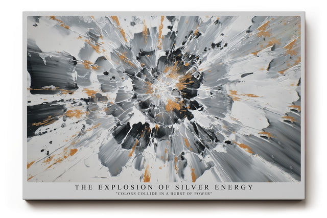 Paul Sinus Wandbild The Explosion of Silver Energy Colors Collide in a Burst of Power