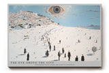 Paul Sinus Wandbild The Eye Above the City – surreales Stadtmotiv mit wachendem Auge symbolisiert Beobachtung, Bewusstsein und die Weite der Existenz