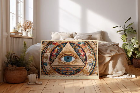 Paul Sinus Wandbild The Eye of Eternal Knowledge mystisches Auge mit kosmischen Symbolen auf Leinwand