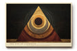 Paul Sinus Wandbild The Eye of Eternity geometrisches Motiv mit Pyramidenform und konzentrischen Kreisen in Gold- und Brauntönen
