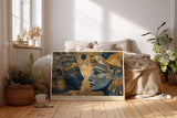 Paul Sinus Wandbild The Eye of Sacred Unity Egyptian Dual Portrait in Blue and Gold Majesty