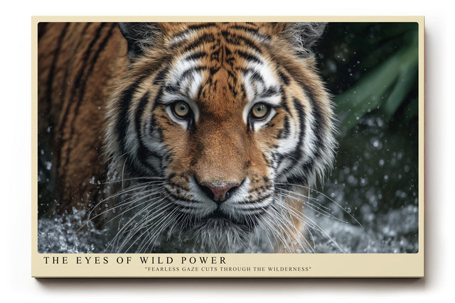 Paul Sinus Wandbild The Eyes of Wild Power Ausdrucksstarkes Porträt eines Tigers im Wasser – Symbol für Stärke, Mut und wilde Eleganz.