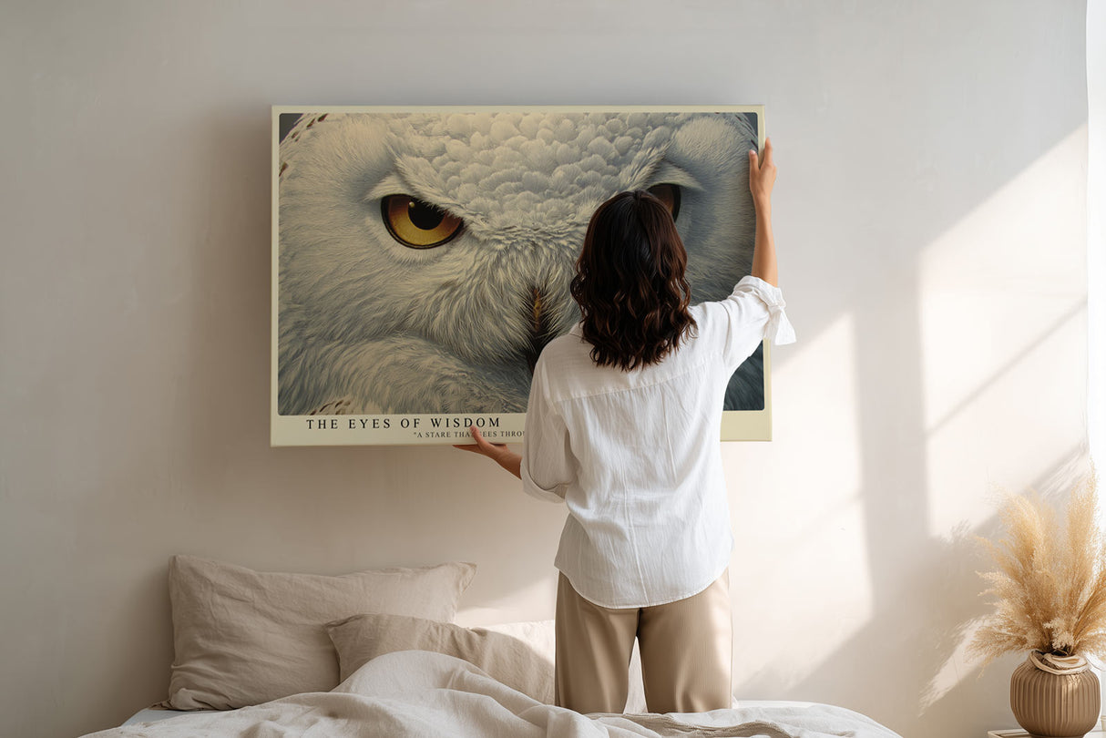 Paul Sinus Wandbild The Eyes of Wisdom Silent Power in White and Gold