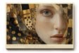 Paul Sinus Wandbild The Face Behind Golden Veils Portrait in Shades of Gold and Mystery