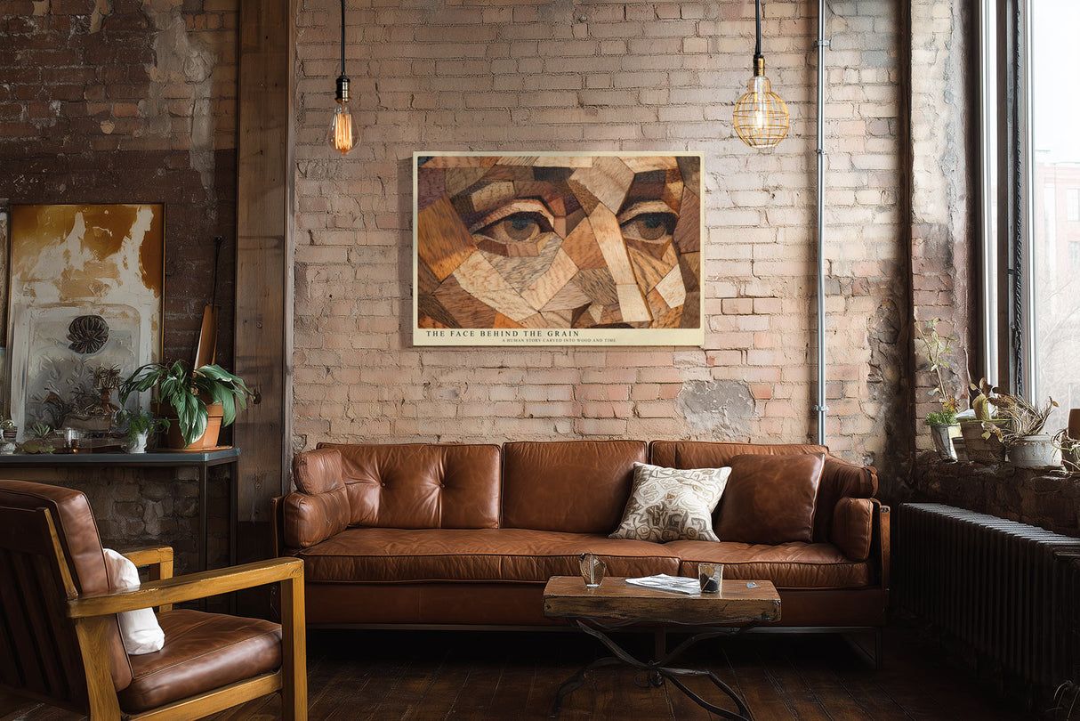Paul Sinus Wandbild The Face Behind the Grain Human Story in Wood and Time
