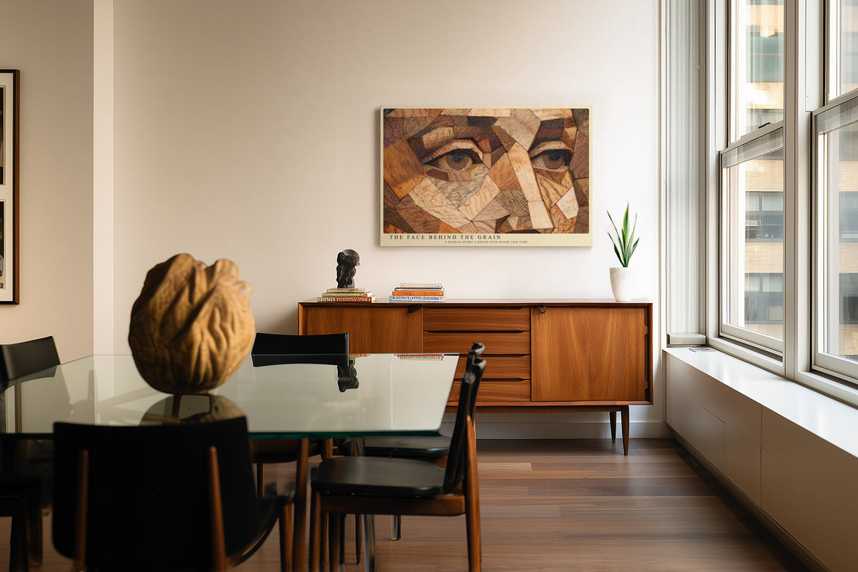 Paul Sinus Wandbild The Face Behind the Grain Human Story in Wood and Time