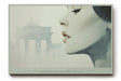 Paul Sinus Wandbild The Face of Berlin Dreams – Stilvolles Porträt einer Frau mit dem Brandenburger Tor im Hintergrund, Symbol für Moderne und Geschichte im Einklang