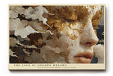 Paul Sinus Wandbild The Face of Golden Dreams abstraktes Porträt mit goldenen Wolken auf Leinwand