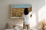 Paul Sinus Wandbild The Fields of Golden Summer impressionistisches Landschaftsmotiv mit Sommerblumen und weitem Horizont