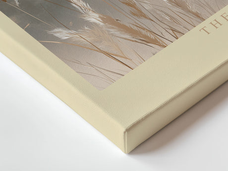 Paul Sinus Wandbild The Fields of Silent Breezes – Zarte Landschaft mit hohen Gräsern im Wind, sanfte Naturstimmung in warmen Erdtönen und Beige
