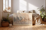 Paul Sinus Wandbild The Fields of Silent Breezes – Zarte Landschaft mit hohen Gräsern im Wind, sanfte Naturstimmung in warmen Erdtönen und Beige