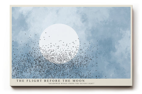 Paul Sinus Wandbild The Flight Before the Moon – Poetische Nachtszene in sanften Blautönen und eleganter Komposition