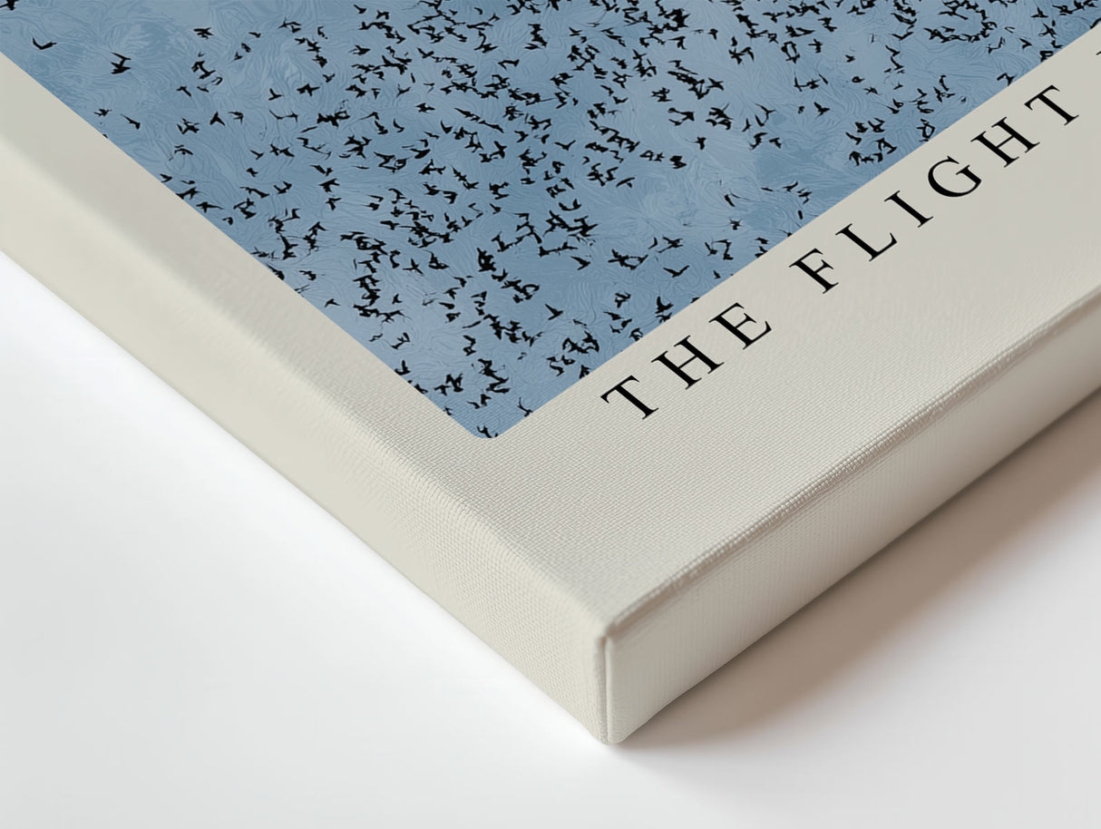 Paul Sinus Wandbild The Flight Before the Moon – Poetische Nachtszene in sanften Blautönen und eleganter Komposition