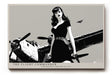 Paul Sinus Wandbild The Flight Commander stilvolles Retro Motiv mit Pilotin und Flugzeug in Schwarzweiß für moderne Räume mit Vintage Flair