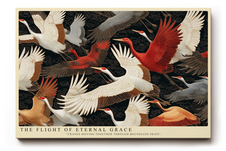 Paul Sinus Wandbild The Flight of Eternal Grace Cranes in Harmony and Motion