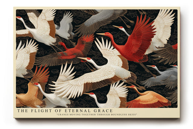 Paul Sinus Wandbild The Flight of Eternal Grace Cranes in Harmony and Motion
