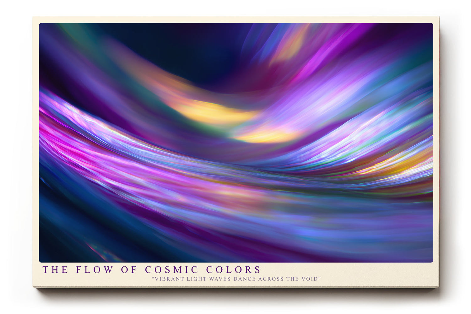 Paul Sinus Wandbild The Flow of Cosmic Colors – Abstraktes Farbenspiel aus leuchtenden Lichtwellen, Symbol für Energie, Bewegung und schöpferische Kraft