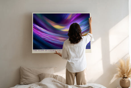 Paul Sinus Wandbild The Flow of Cosmic Colors – Abstraktes Farbenspiel aus leuchtenden Lichtwellen, Symbol für Energie, Bewegung und schöpferische Kraft
