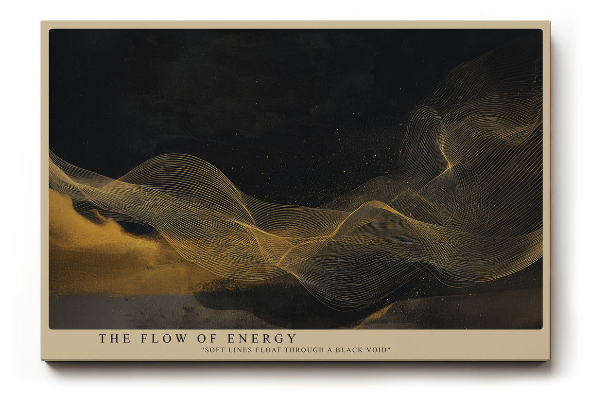 Paul Sinus Wandbild The Flow of Energy Soft Lines Float Through a Black Void