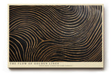 Paul Sinus Wandbild The Flow of Golden Lines abstraktes Linienmotiv in Schwarz und Gold mit fließender Bewegung