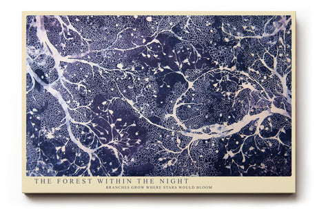 Paul Sinus Wandbild The Forest Within the Night Abstract Nature Roots and Stars in Blue Harmony