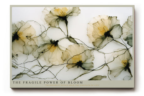 Paul Sinus Wandbild The Fragile Power of Bloom – zarte transparente Blüten in feinen Linien symbolisieren die Zerbrechlichkeit und Kraft des Lebens
