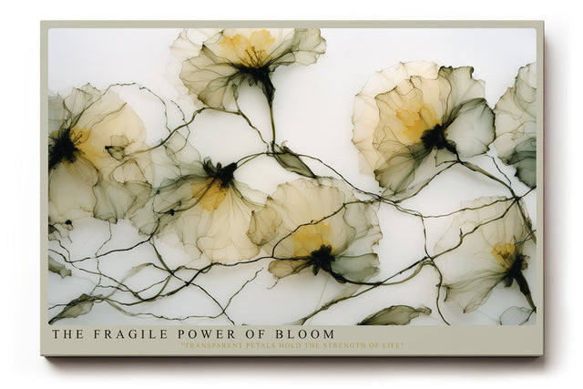 Paul Sinus Wandbild The Fragile Power of Bloom – zarte transparente Blüten in feinen Linien symbolisieren die Zerbrechlichkeit und Kraft des Lebens