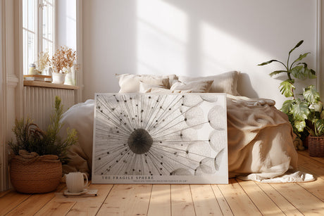 Paul Sinus Wandbild The Fragile Sphere – Filigrane Nahaufnahme einer Pusteblume, Symbol für Leichtigkeit und Vergänglichkeit in perfekter Balance