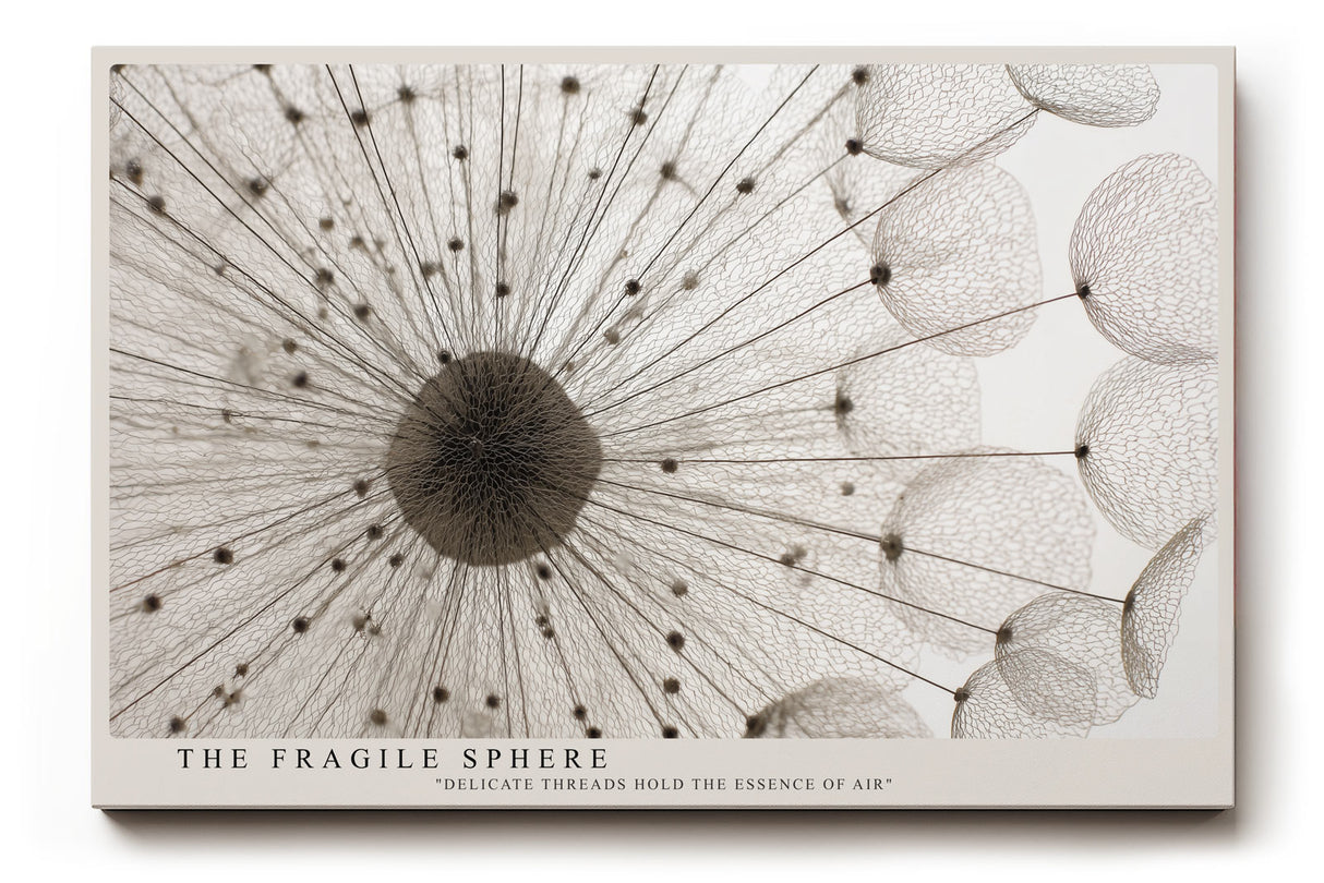Paul Sinus Wandbild The Fragile Sphere – Filigrane Nahaufnahme einer Pusteblume, Symbol für Leichtigkeit und Vergänglichkeit in perfekter Balance